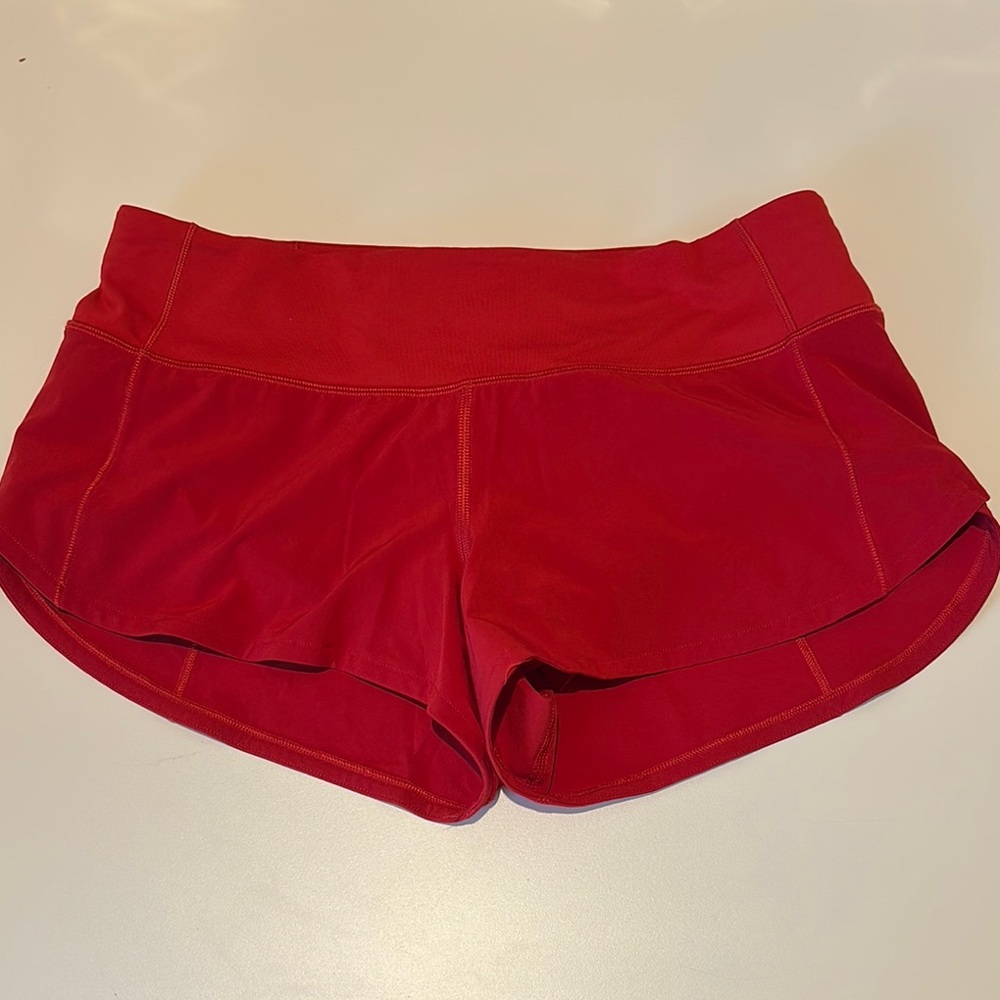 Lululemon Red Athletic Shorts